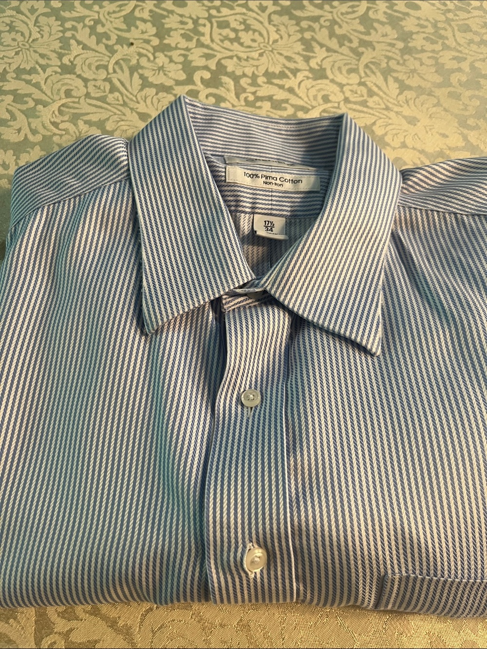 Daniel Cremieux Blue and White Striped Dress Shirt